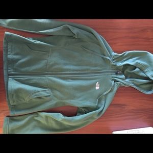 The North Face green fleece zip up hoodie